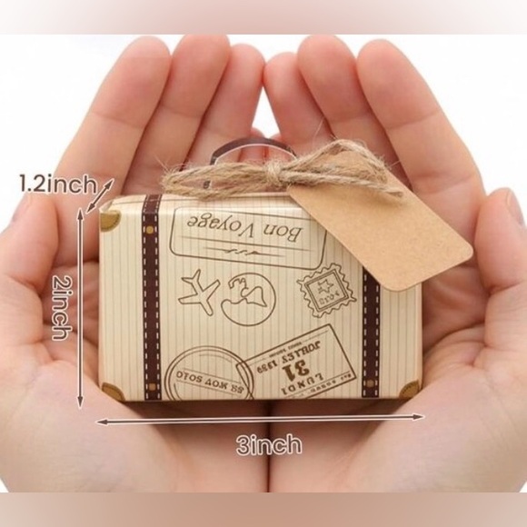 100! Bon Voyage Travel Mini Suitcase Party Favors or Gift Boxes - Picture 4 of 5